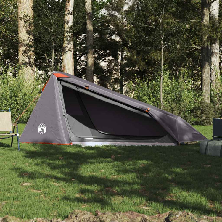 Tente tunnel Vidaxx 1 personne imperméable gris et orange