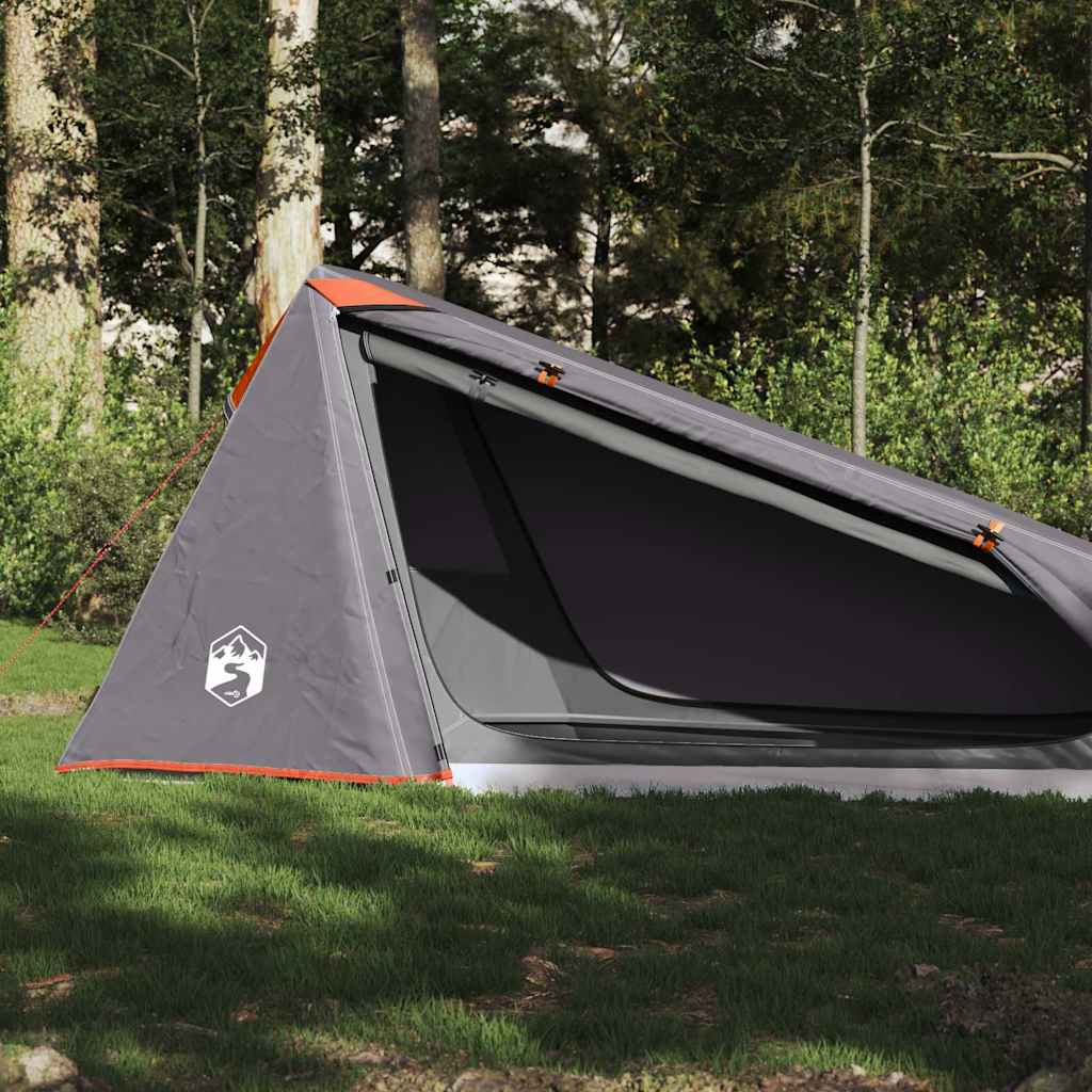 Tente tunnel Vidaxx 1 personne imperméable gris et orange