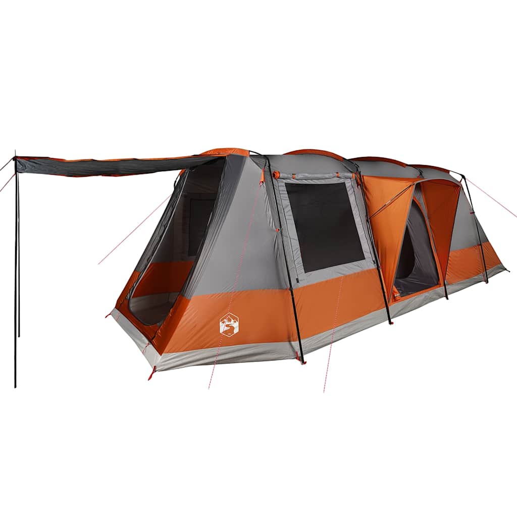 Vidaxl Tunnel Tent à 4 personnes étanche gris et orange