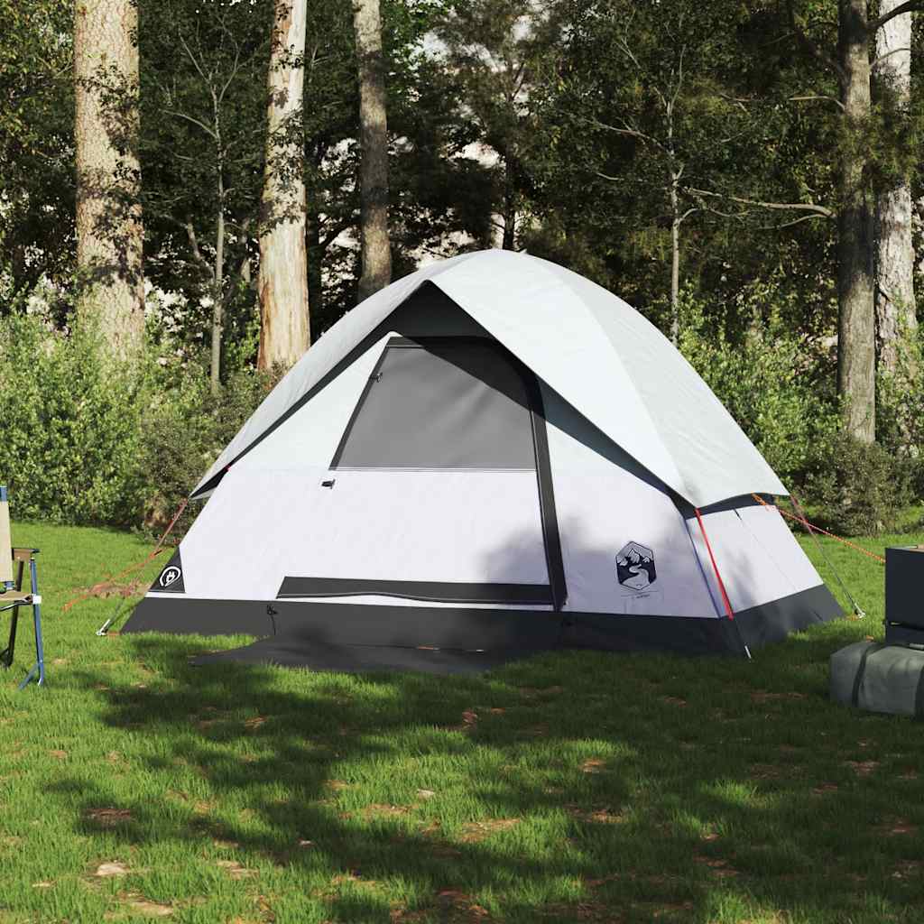Vidaxl dome tente 2 personnes imperméabiliser tissu blanc