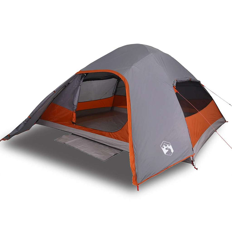 Vidaxl dome tente 4 personnes étanche gris et orange
