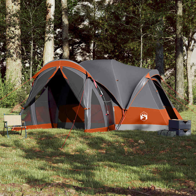 Tente tipi Vidaxl pour famille 8 personnes imperméable gris et orange