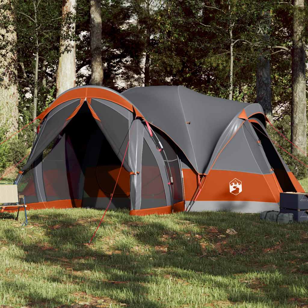Tente tipi Vidaxl pour famille 8 personnes imperméable gris et orange