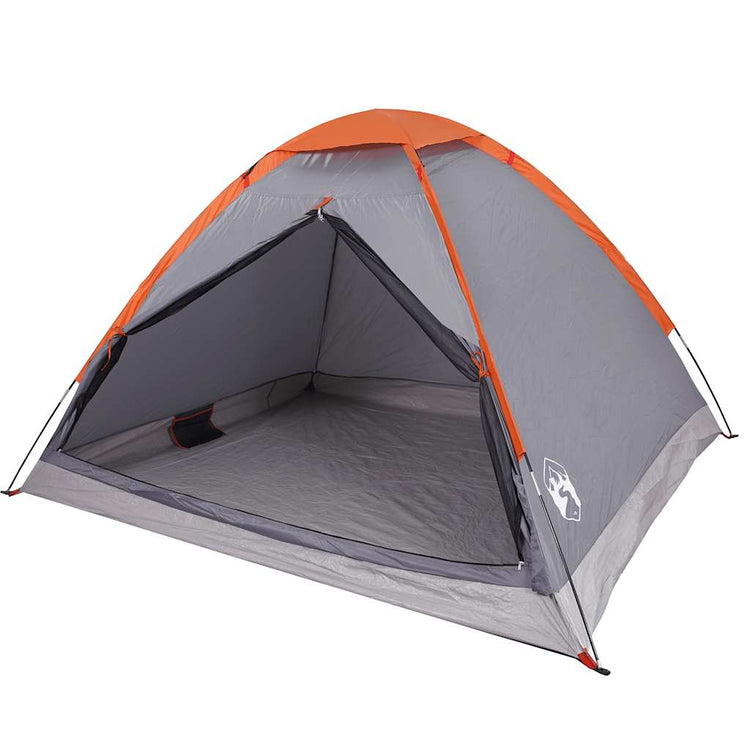 Vidaxl dome tente 2 personnes étanche gris et orange