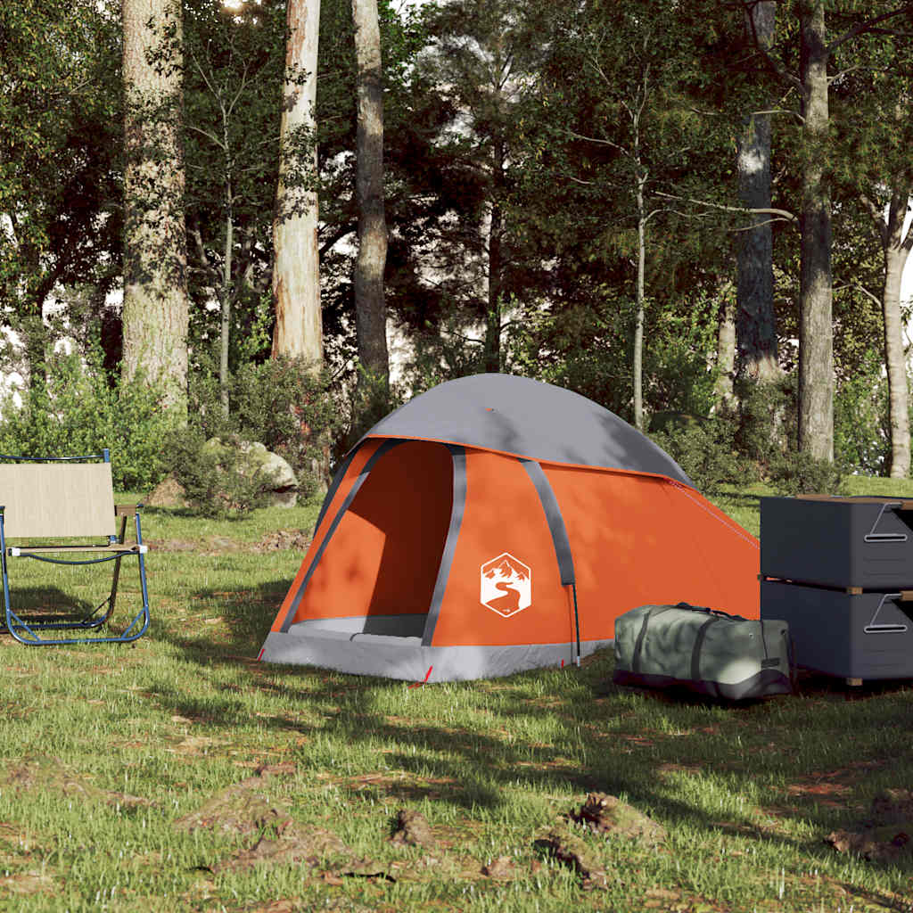 Tente dôme Vidaxx 1 personne imperméable gris et orange