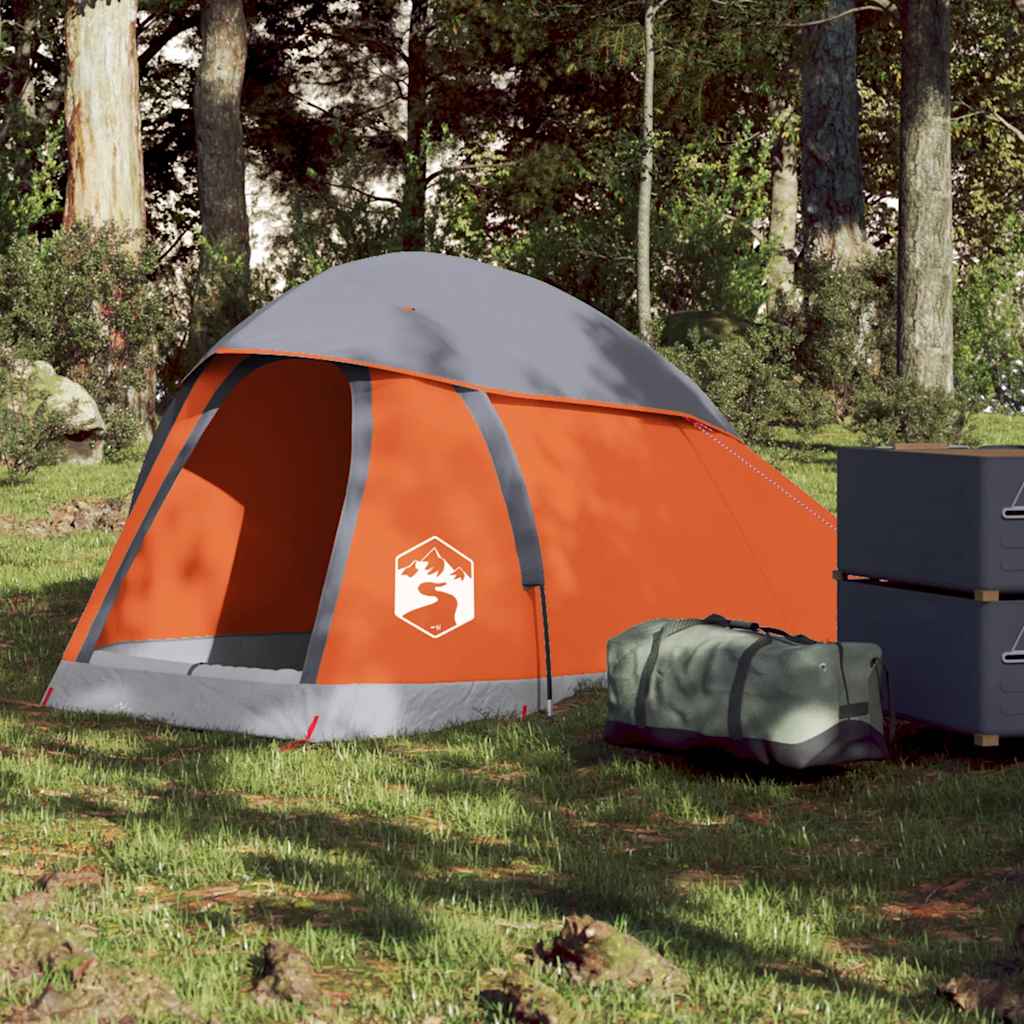 Tente dôme Vidaxx 1 personne imperméable gris et orange
