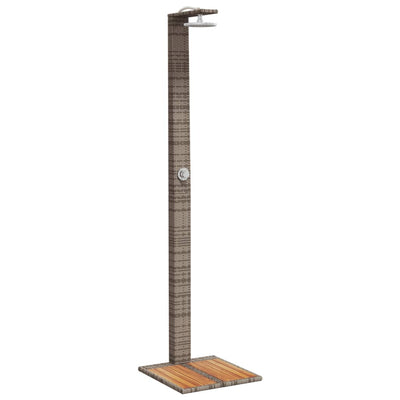 Vidaxl Douche extérieure 50x55x224 cm Poly Rattan et ACACIA Wood Grey