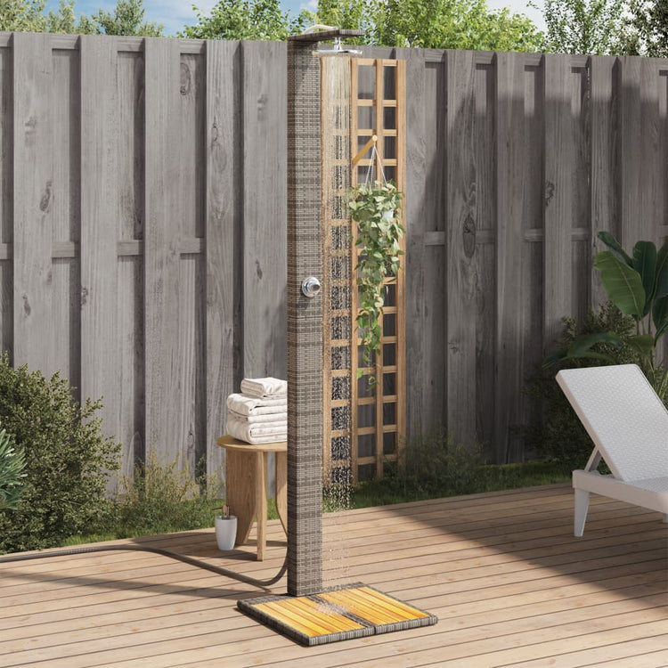 Vidaxl Douche extérieure 50x55x224 cm Poly Rattan et ACACIA Wood Grey