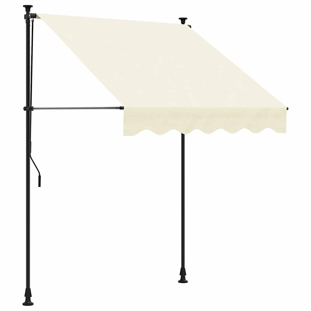 Auvent extensible Vidaxx 200x115 cm tissu et acier couleur crème