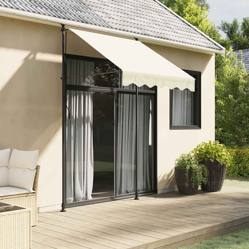 Auvent extensible Vidaxx 200x115 cm tissu et acier couleur crème