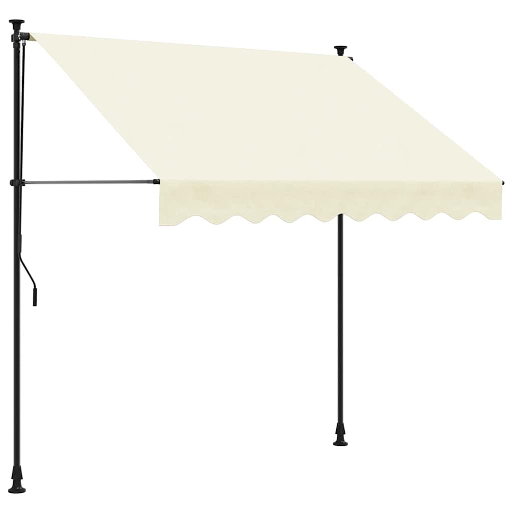 Vidaxl Luifel extensible 250x150 cm tissu et crème en acier -colore