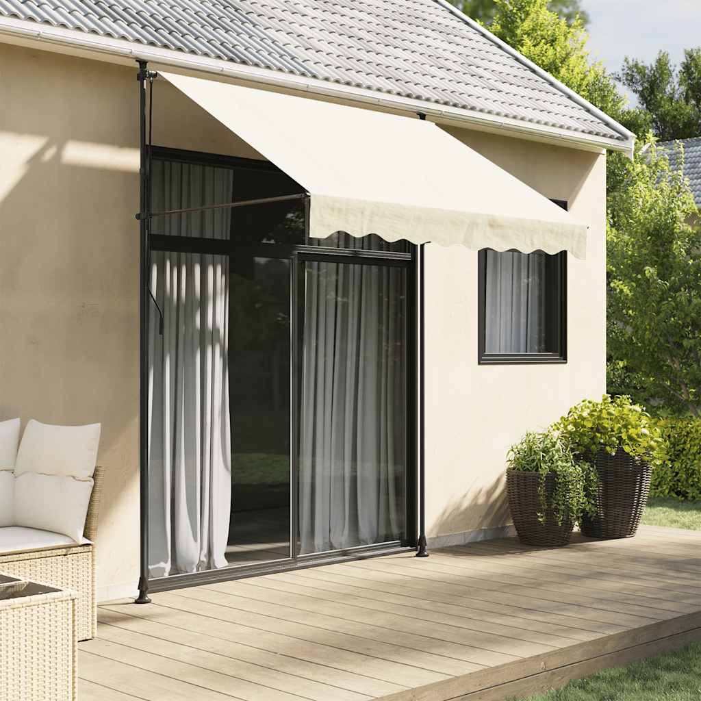Vidaxl Luifel extensible 250x150 cm tissu et crème en acier -colore