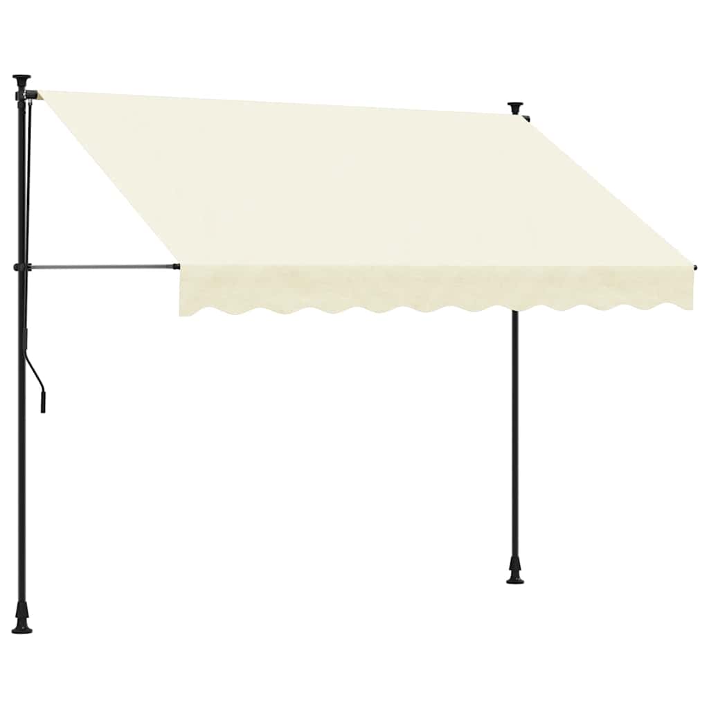 Auvent extensible Vidaxx 300x150 cm tissu et acier couleur crème