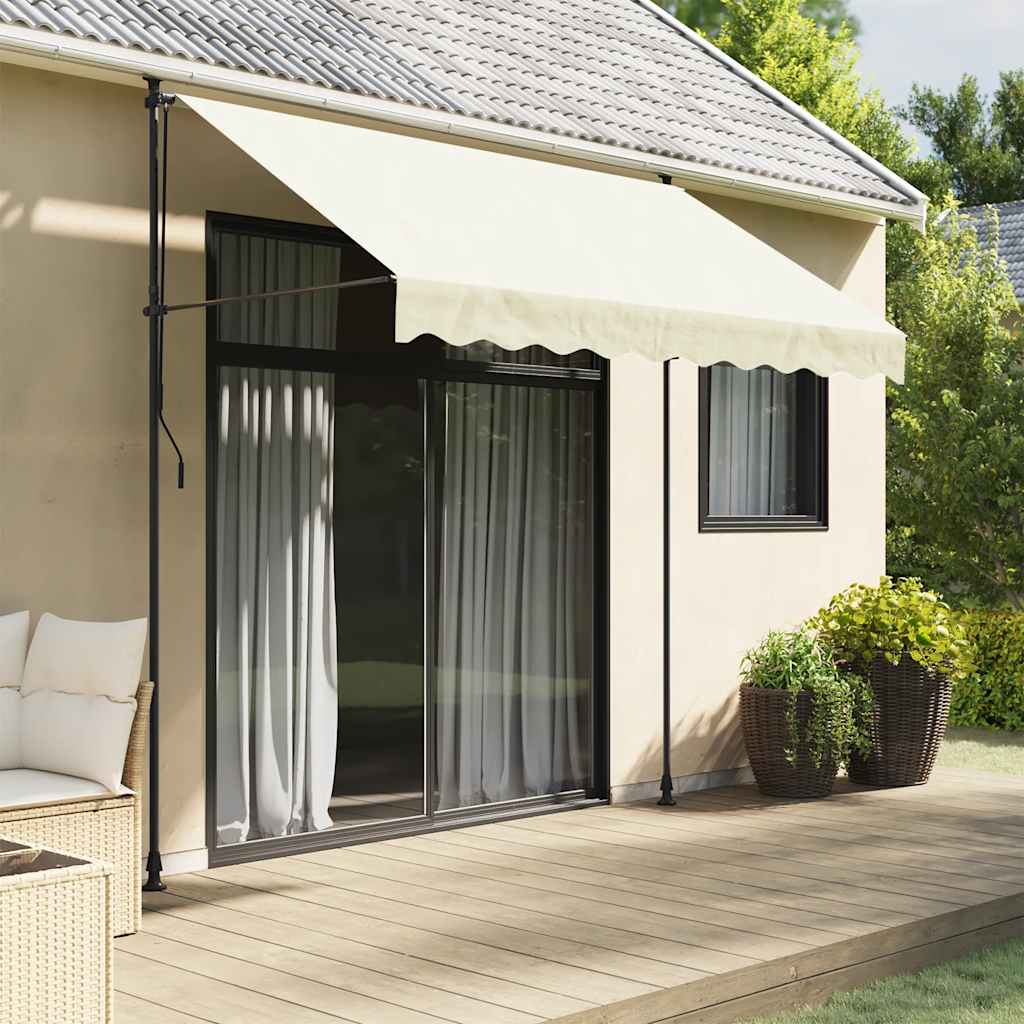 Auvent extensible Vidaxx 300x150 cm tissu et acier couleur crème