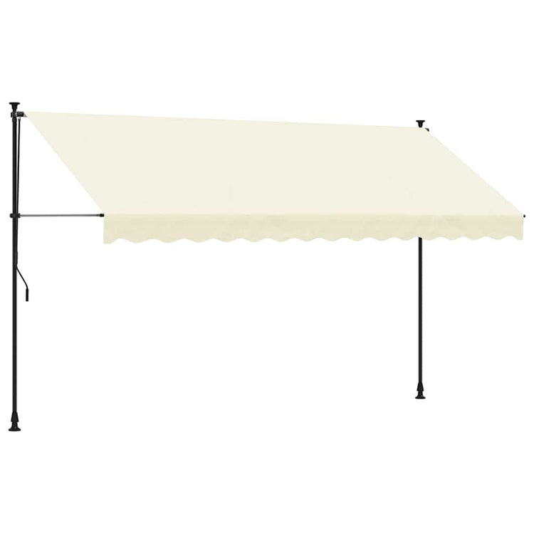 Auvent extensible Vidaxx 350x150 cm tissu et acier couleur crème