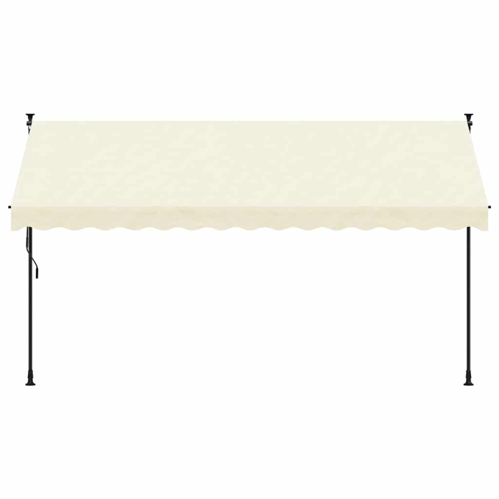 Auvent extensible Vidaxx 350x150 cm tissu et acier couleur crème