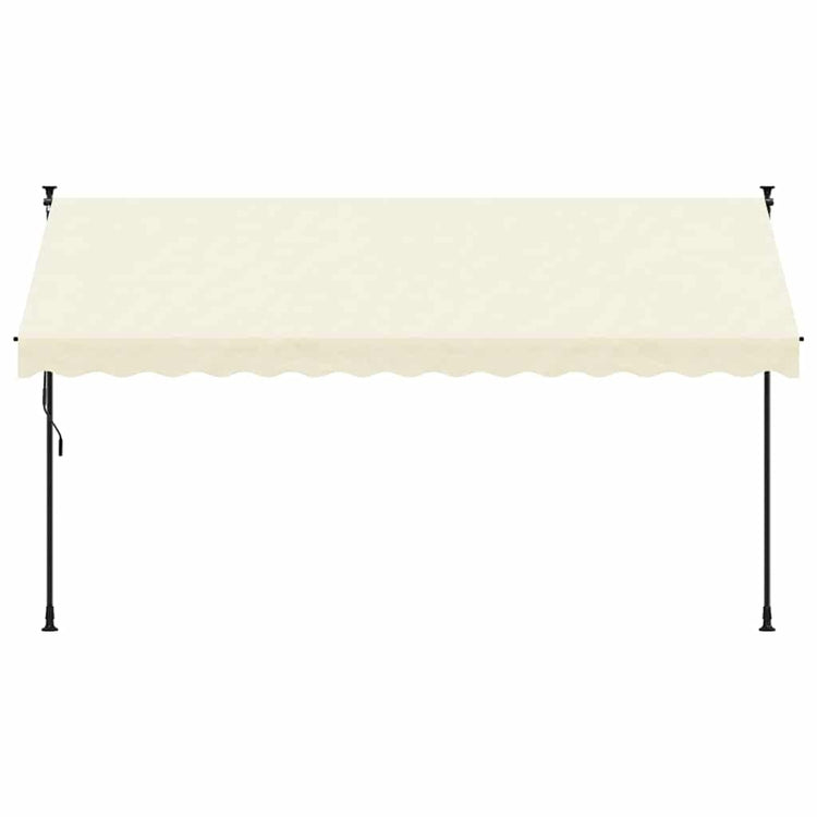 Auvent extensible Vidaxx 350x150 cm tissu et acier couleur crème