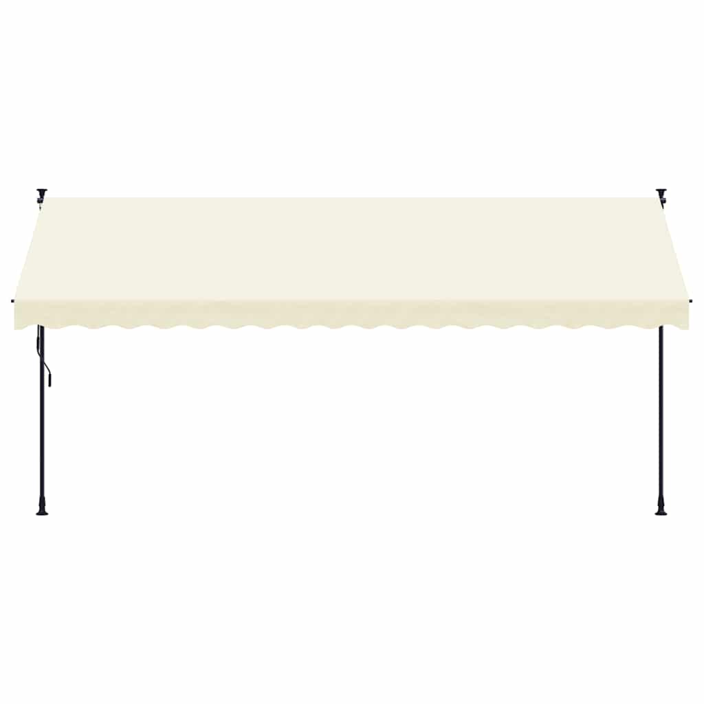 Auvent extensible Vidaxx 400x150 cm tissu et acier couleur crème