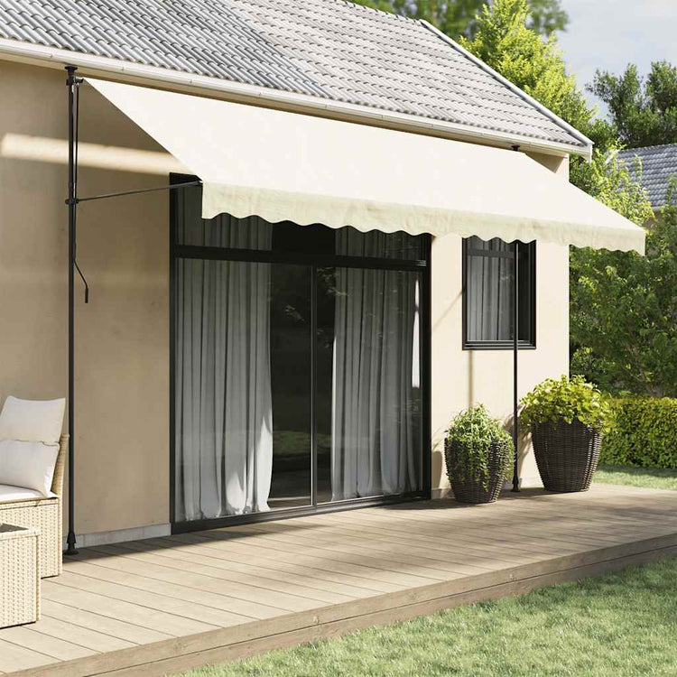 Auvent extensible Vidaxx 400x150 cm tissu et acier couleur crème