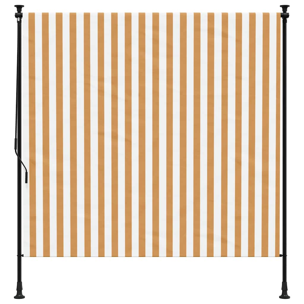 Vidaxl Rouleau aveugle pour l'extérieur de 150x270 cm tissu et acier orange et blanc