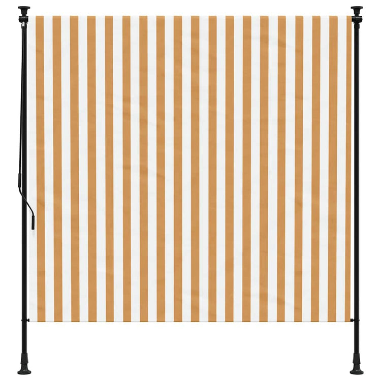 Vidaxl Rouleau aveugle pour l'extérieur de 150x270 cm tissu et acier orange et blanc