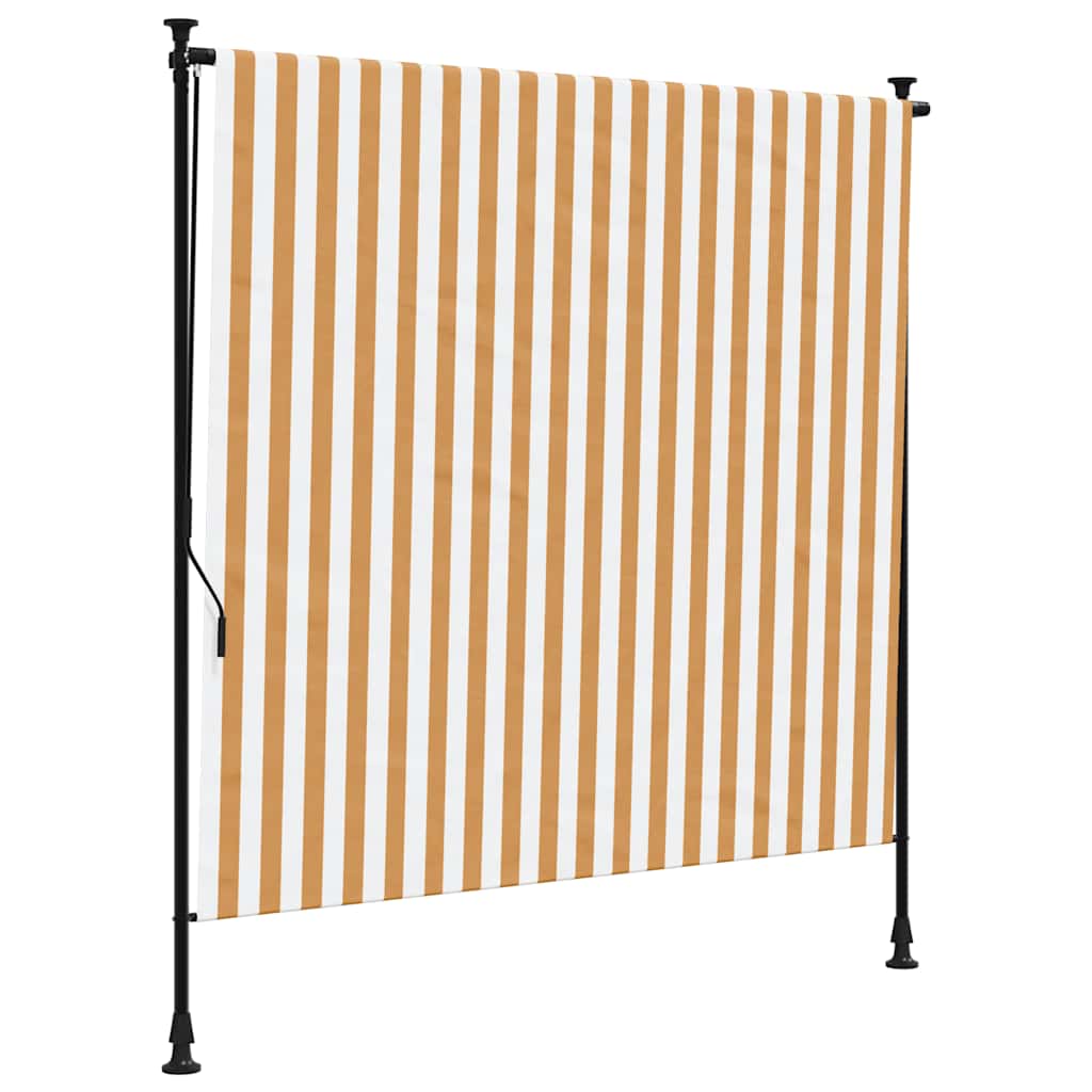 Vidaxl Rouleau à l'aveugle pour l'extérieur de 200x270 cm en tissu et en acier orange et blanc