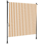 Vidaxl Rouleau à l'aveugle pour l'extérieur de 200x270 cm en tissu et en acier orange et blanc - afbeelding 2
