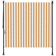 Vidaxl Rouleau à l'aveugle pour l'extérieur de 200x270 cm en tissu et en acier orange et blanc - afbeelding 3