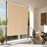 Vidaxl Rouleau à l'aveugle pour l'extérieur de 200x270 cm en tissu et en acier orange et blanc - afbeelding 1