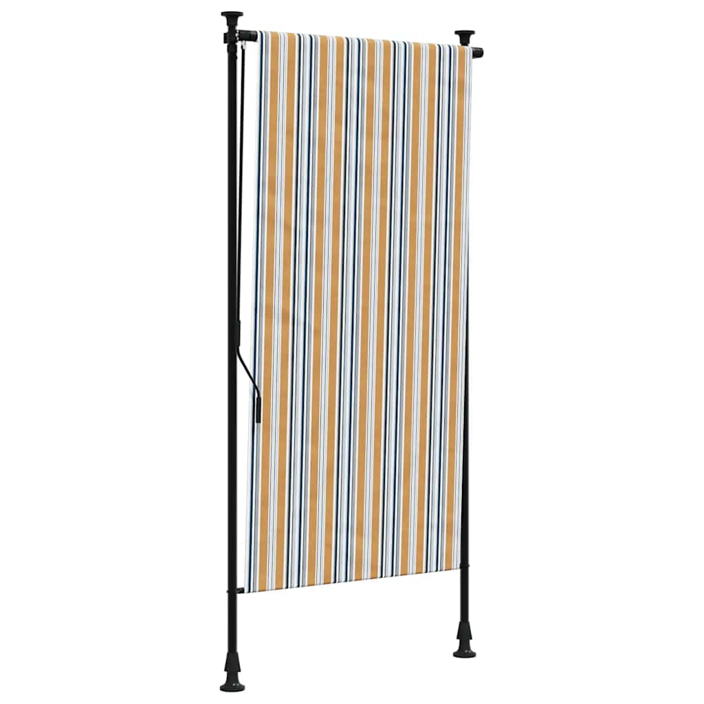 Vidaxl Rouleau aveugle pour l'extérieur du tissu 120x270 cm et en acier jaune et blanc