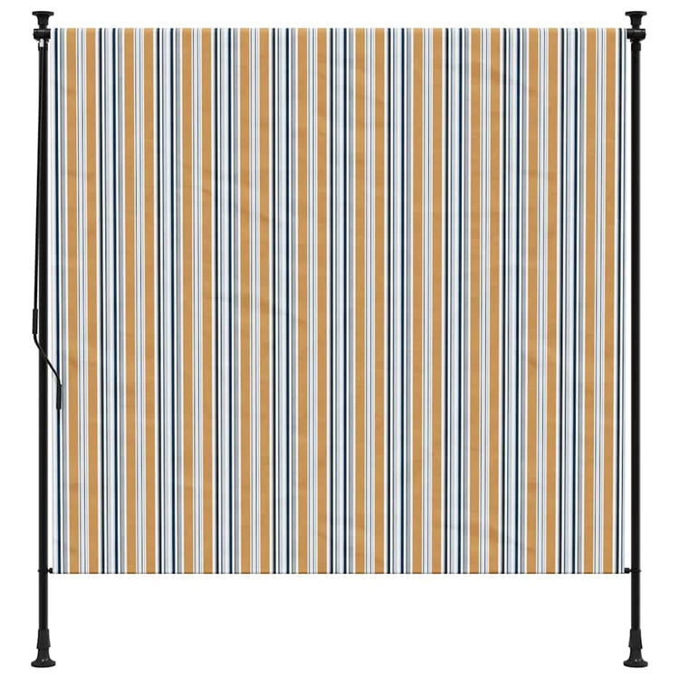Vidaxl Rouleau aveugle pour l'extérieur de 150x270 cm tissu et acier jaune et blanc