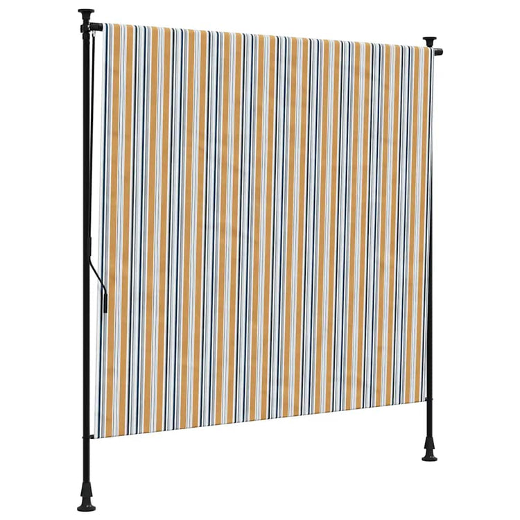Vidaxl Rouleau aveugle pour l'extérieur de 200x270 cm tissu et acier jaune et blanc
