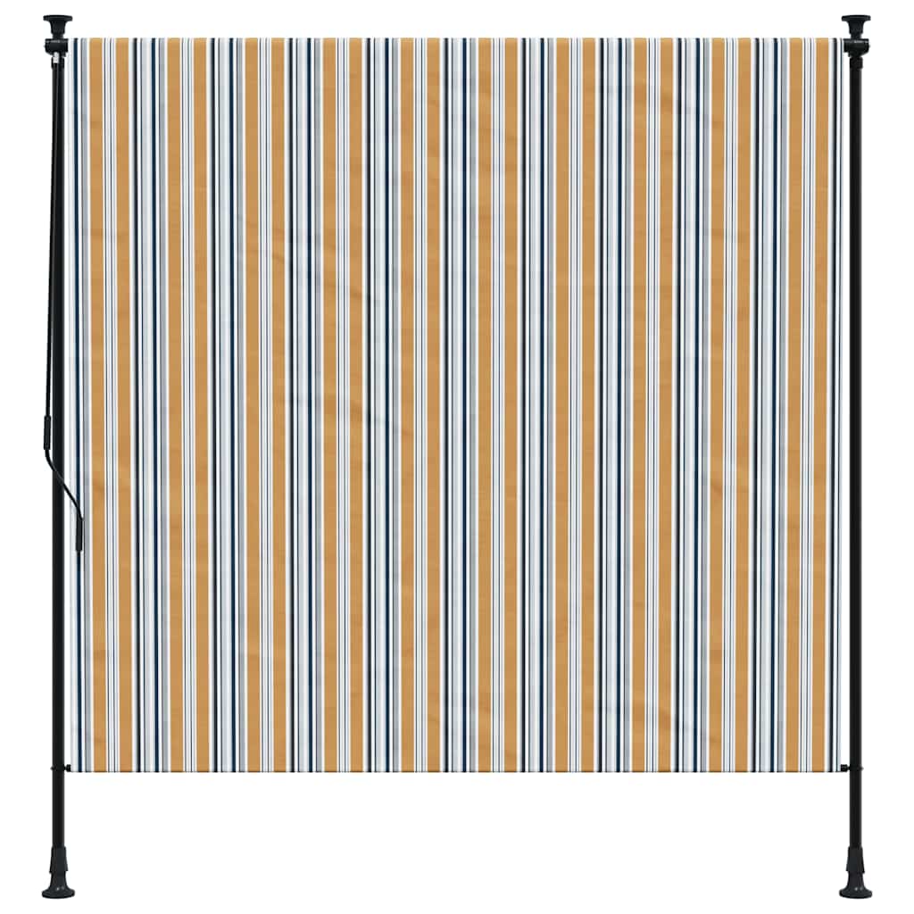 Vidaxl Rouleau aveugle pour l'extérieur de 200x270 cm tissu et acier jaune et blanc