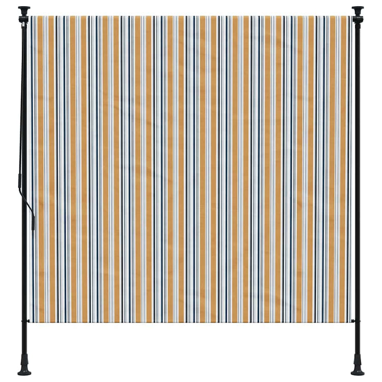 Vidaxl Rouleau aveugle pour l'extérieur de 200x270 cm tissu et acier jaune et blanc