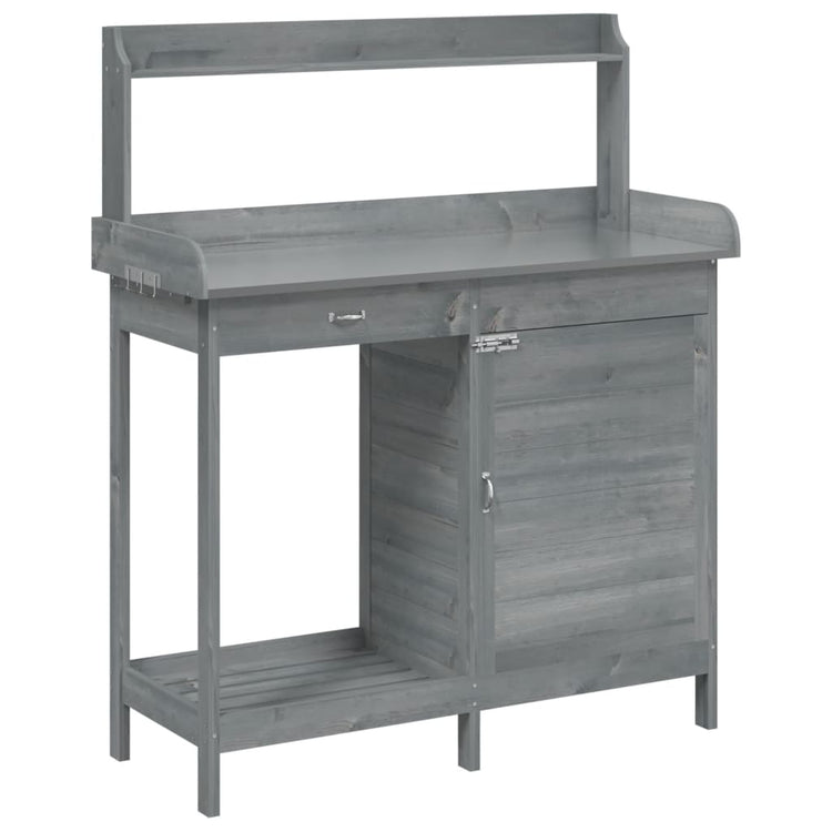 Vidaxl Botton Table avec placard 110.5x45x124.5 cm Gris de portier solide