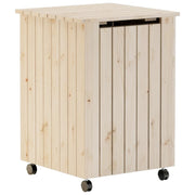 Panier à linge Vidaxl avec roues Rana 45x45x64 cm en bois de pin massif - afbeelding 2