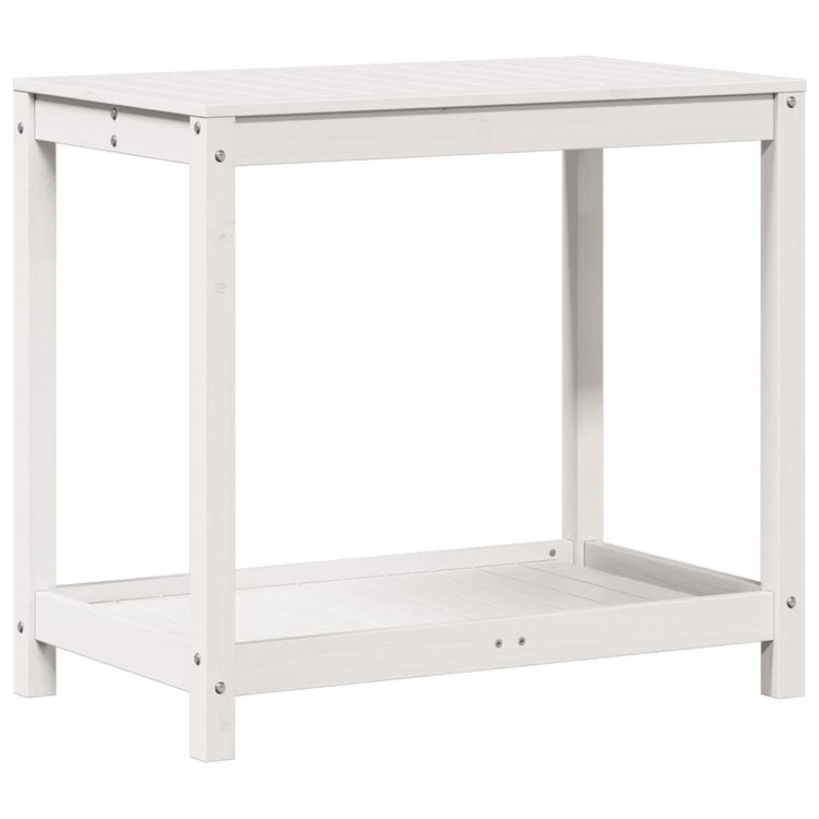 Tableau Vidaxl Botton avec étagère 82,5x50x75 cm en pin massif blanc