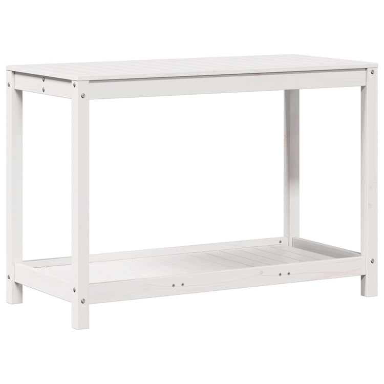 Tableau Vidaxl Botton avec étagère 108x50x75 cm en pin solide blanc