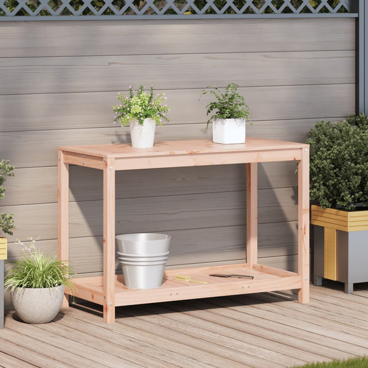 Table de vidaxl botto avec étagère 108x50x75 cm Douglashout solide