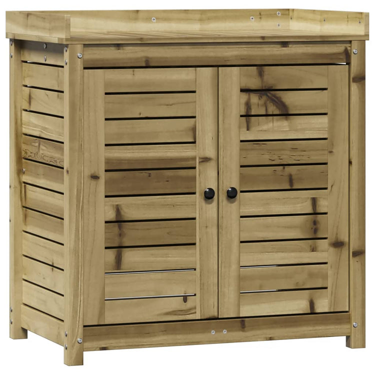 Vidaxl Botton Table avec étagères 82.5x50x86.5 cm Bois imprégné