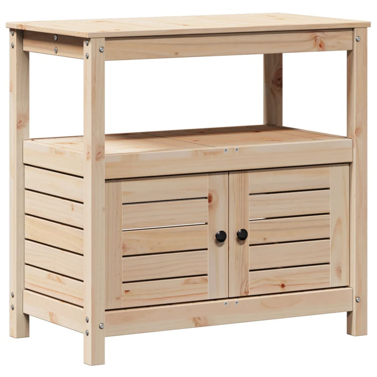 Table de Vidaxl Botton avec étagères 82.5x45x81 cm en bois de pin massif