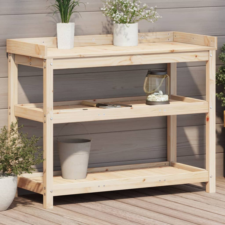 Vidaxl Botton Table avec étagères 108x45x86.5 cm Pine solide