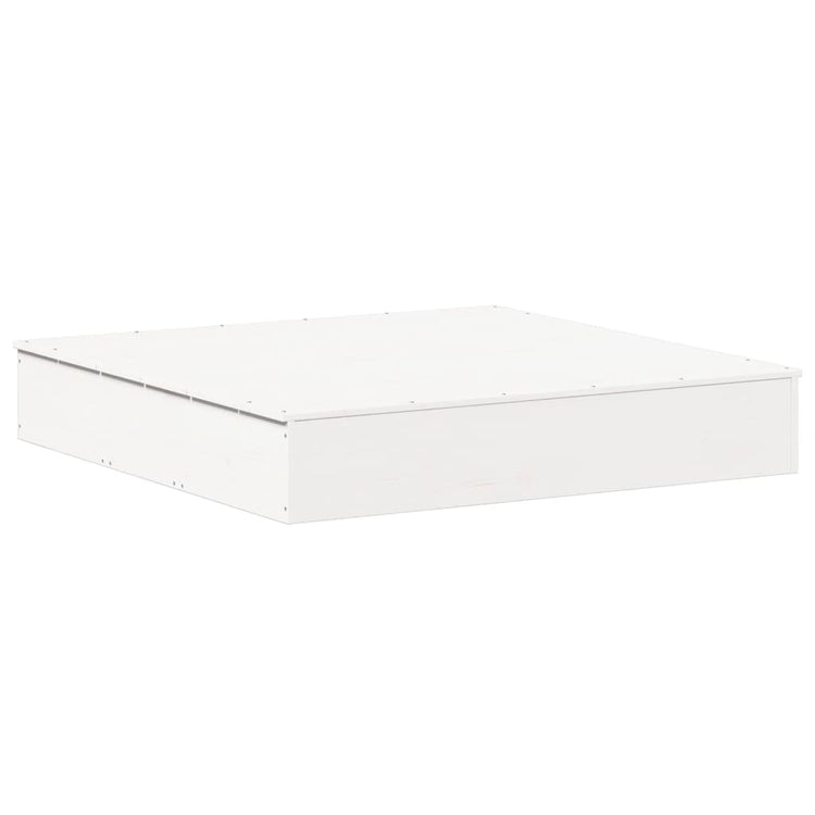 Boîte à sable Vidaxl avec couvercle 111x111x19.5 cm Pine solide blanc