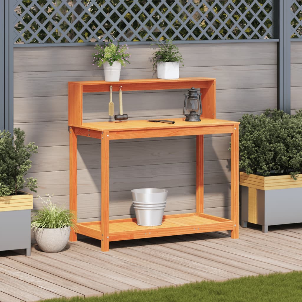 Tableau Vidaxl Botto avec étagères 108x50x109.5 cm Brown en bois
