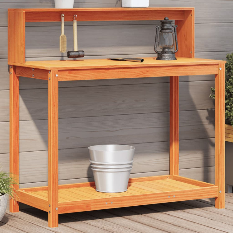 Tableau Vidaxl Botto avec étagères 108x50x109.5 cm Brown en bois