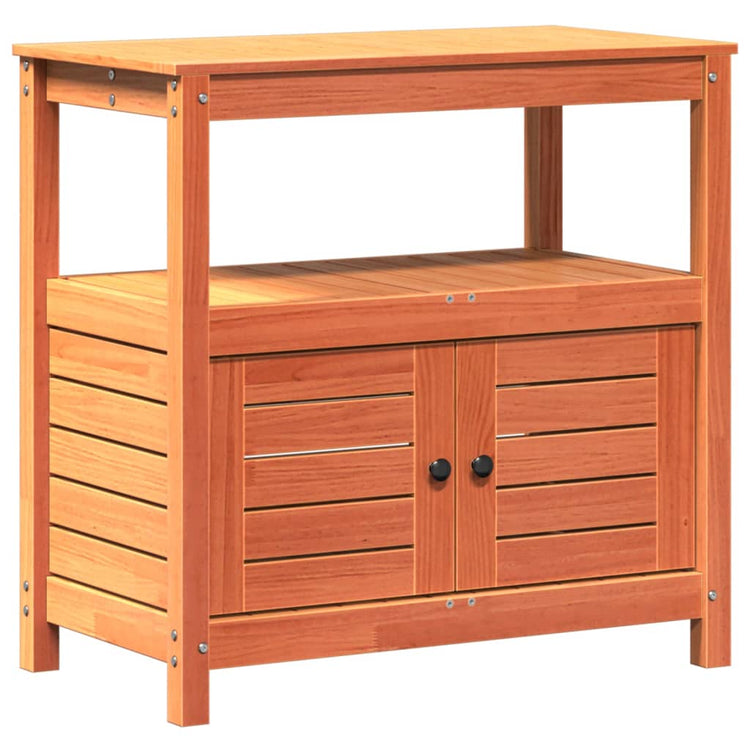 Tableau Vidaxl Botton avec étagères 82.5x45x81 cm en pin solide brun