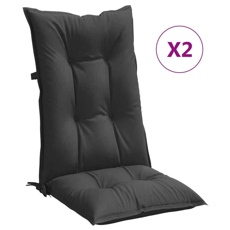 Coussins de chaise vidaxl 2 st arrière haut 120x50x7 cm Tissu mixte anthracite
