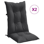 Coussins de chaise vidaxl 2 st arrière haut 120x50x7 cm Tissu mixte anthracite - afbeelding 2