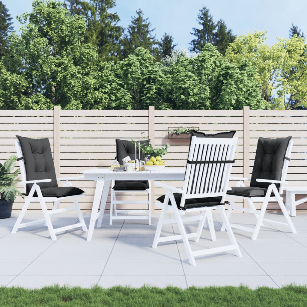 Coussins de chaise vidaxl 4 st arrière haut 120x50x7 cm Tissu mixte anthracite