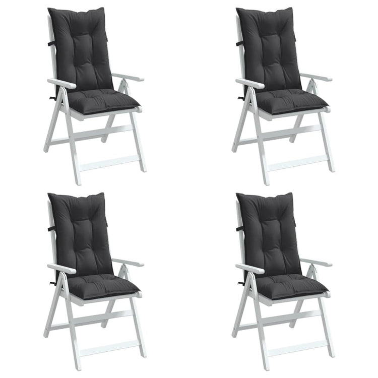 Coussins de chaise vidaxl 4 st arrière haut 120x50x7 cm Tissu mixte anthracite